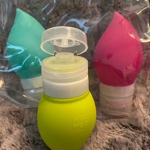 NWOT Set of Reusable Travel Sized Silicone Bottles